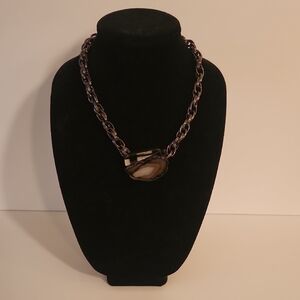 Multicolor Signed Chain Necklace